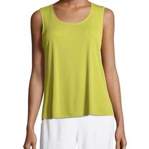 Eileen Fisher Vibrant Green 100% Silk Tank Top